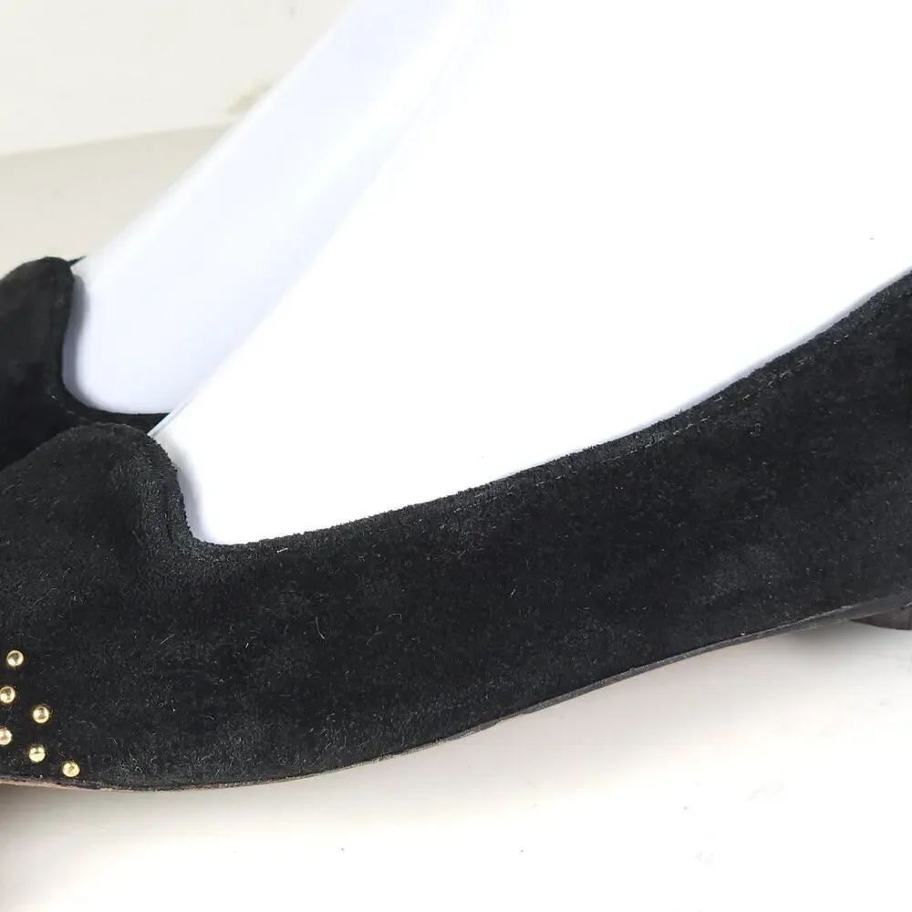 Loeffler Randall Women's Mo US 7,5B Black Suede Studded Slip On Flats Shoes - Picture 13 of 16